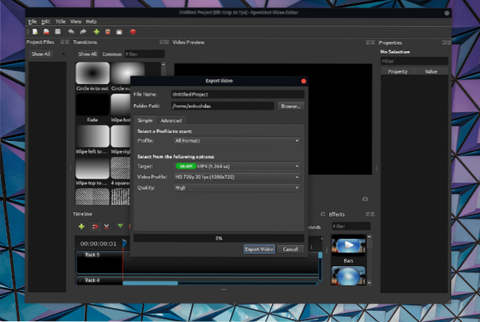 Openshot video editor